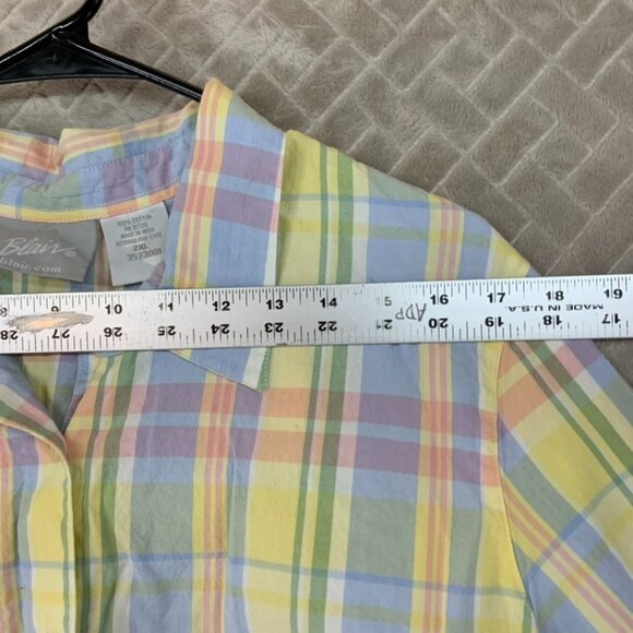 Blair Womens 2XL Dress Shirt Colorful Pastel Button Up Long Sleeve Collared - Picture 6 of 16